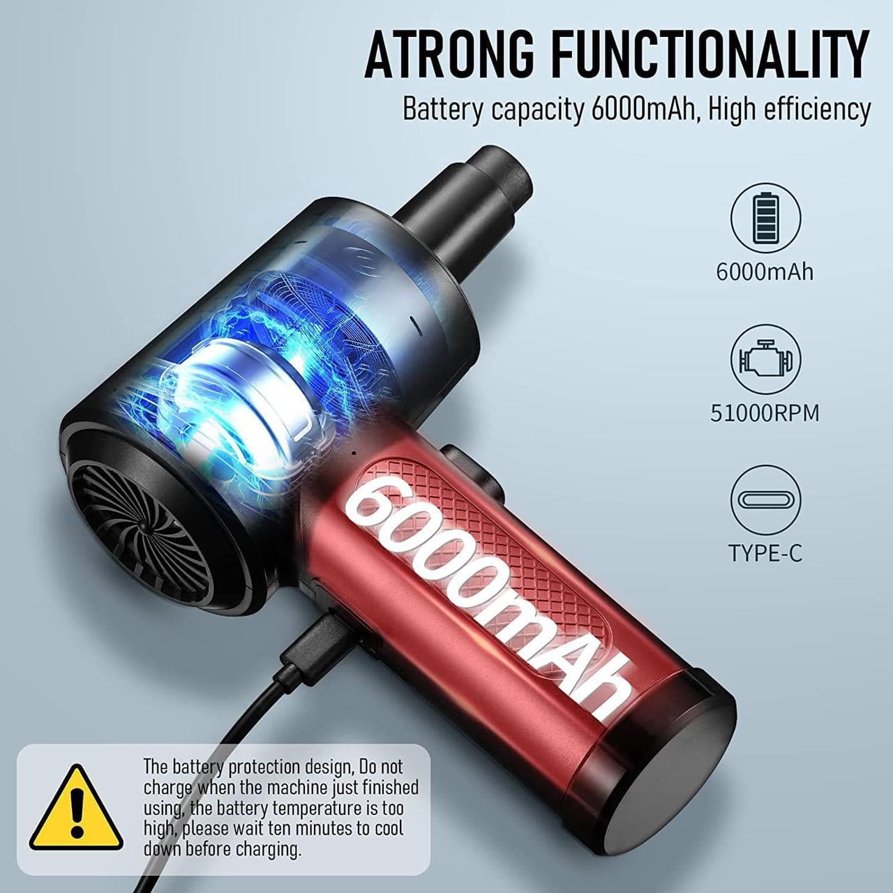 Giizhmy Compressed Air Duster with Replaces Compressed Air Cans, Cordless Air Blower, 1 Count