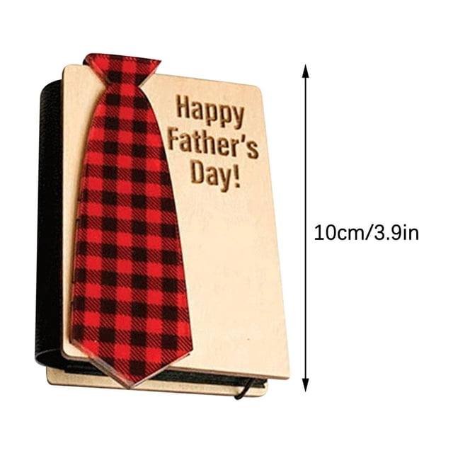 Tarjeta de regalo para el Día del Padre, tarjetas para el Día del Padre, regalos para el esposo, juego de tarjetas de regalo, diseños de corbatas delicadas de madera para el Día del Padre.