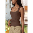 thumbnail image 4 of Women'S Square Neck Sleeveless Tank Tops Coffee S, 4 of 9