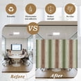 thumbnail image 5 of Sage Green Window Privacy Film, Farmhouse Wood Grain Vintage Brown Striped Static Cling UV Sun Blocking Heat Control Window Tint Day and Night,Non-Adhesive One Way Windows Privacy Cover 17.7''x78.7'', 5 of 7