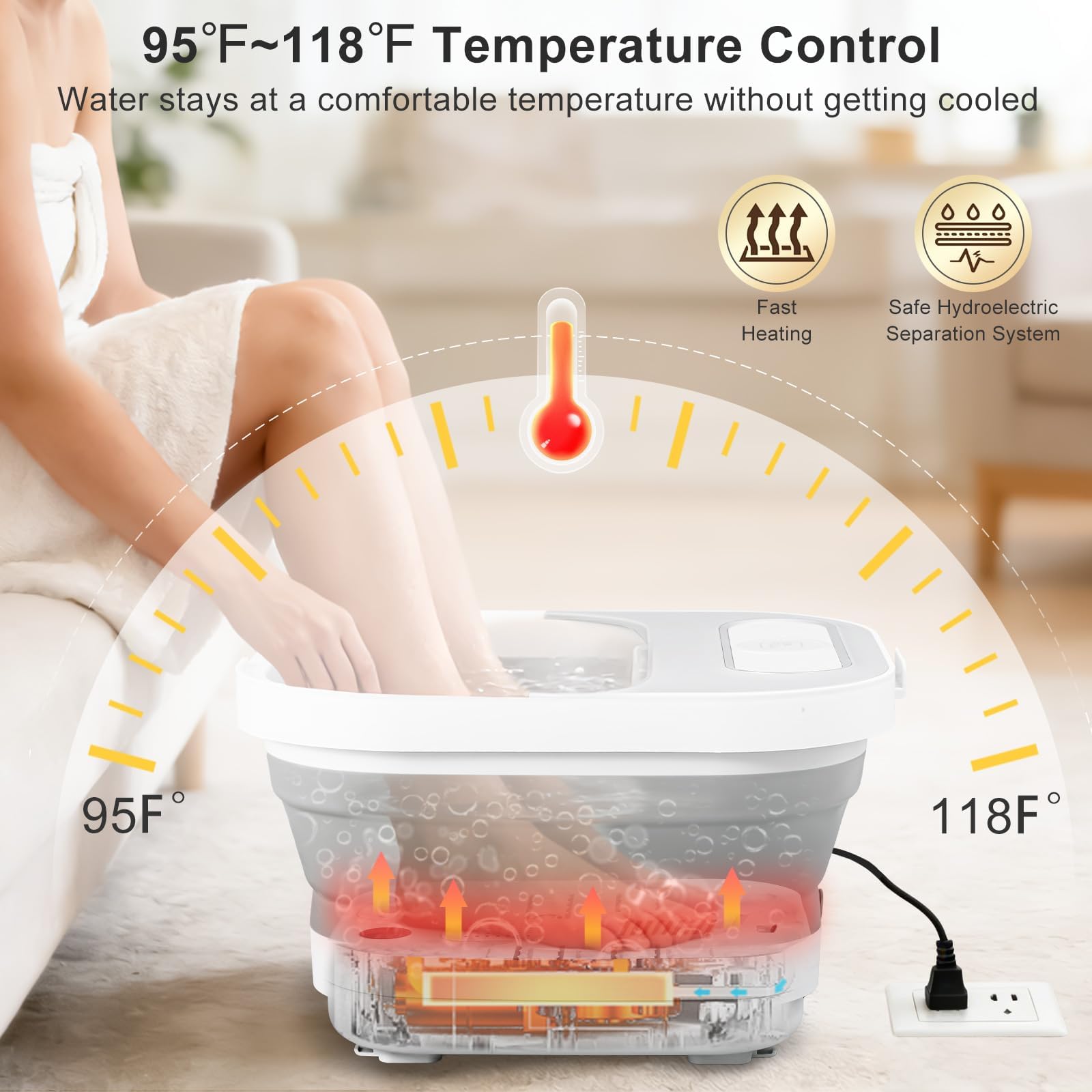 UNIFULL Foot Spa Bath with Heat and Red Light photo 3