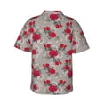 thumbnail image 3 of Goofa Rose Flowers Hawaiian Shirt for Men, Unisex Summer Beach Casual Short Sleeve Button Down Shirts,Aloha Tropical Floral print shirt-XX-Large, 3 of 9