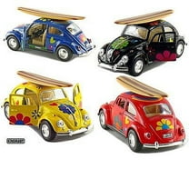4PC SET Kinsmart 1967 Volkswagen Beetle Decal w/Surfboard Diecast Model 1:32 VW