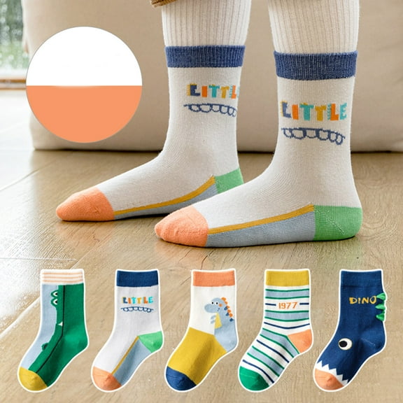 Dyfzdhu Girls Socks Autumn And Winter Fresh Cartoon Cute Animal Dinosaur Thickened Warm Comfortable