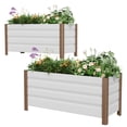 thumbnail image 4 of Aluminum Raised Garden Bed Planter Box – Rust-Proof, Deep, Lightweight with Safe Rounded Edges and Drainage Holes – Perfect for Vegetables & Herbs on Patio or Balcony – Size: 100x40x45cm, White, 4 of 8