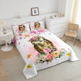 thumbnail image 3 of Owl Comforter Set Boho Floral Full Bedding Set,Cute Wild Animal Quilt Watercolor Flowers Duvet Insert,Rustic Wildlife Bohemian Decor, 3 of 5