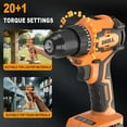 thumbnail image 6 of Cordless Impact Driver and Drill Combo Kit (Tool Only) Compatible with Dewalt 20V Max Battery, 6 of 7