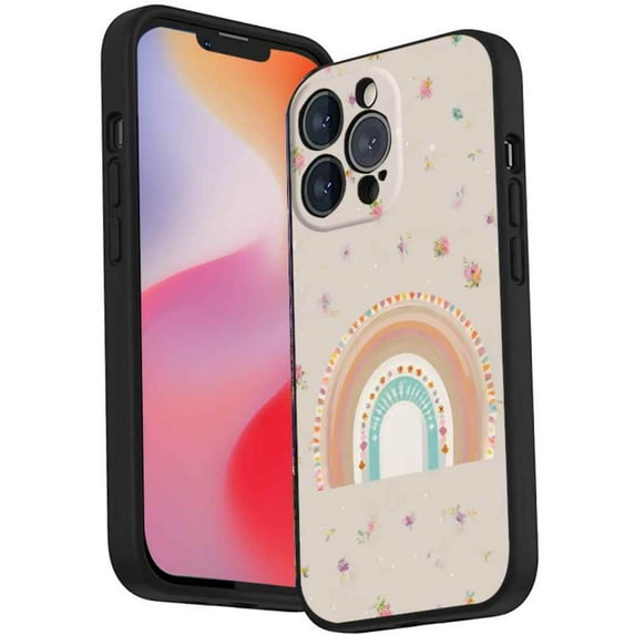 Boho-rainbow-11 Phone Case, Degined for iPhone 14 Pro Max Case Men Women, Flexible Silicone Shockproof Case for iPhone 14 Pro Max