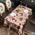 thumbnail image 5 of Beige Christmas Santa Pattern Rectangle Tablecloth 60"x120",Waterproof Polyester Rectangle Table Cloth, Wipeable Spillproof Polyester Tablecloth for Dining, Camping, Indoor and Outdoor, 5 of 6