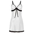 thumbnail image 3 of Camisones de seda satinada para mujer, ropa de dormir con lazo, lencería Sexy, bata de casa, 3 of 4