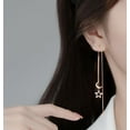 thumbnail image 2 of Solid 925 Sterling Silver Moon Star Threader Dangle Earrings Chain for Women Teens Long Dangle Earrings Tassel Chain, 2 of 5