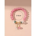 thumbnail image 3 of EOEMY Ball Charm Flower Decor Pink Beaded Bracelet For Women Men Stretchy Stackable-Default, 3 of 4