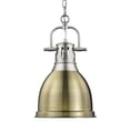 thumbnail image 3 of Duncan Small Pendant with Chain in Pewter with Aged Brass, 3 of 3