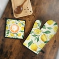 thumbnail image 5 of Lemon Kitchen Oven Mitt and Pot Holder Sets 2 Pcs for Baking, Cooking and Grilling, Heat Resistant Up To 392 °F, 5 of 7