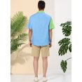 thumbnail image 4 of Lars Amadeus Men's Shirts Short Sleeve Summer Cotton Patchwork Button Down Shirts M Blue Green, 4 of 5