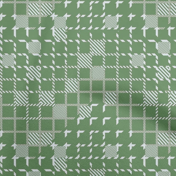 oneOone Cotton Cambric Green2 Fabric Striped Line Fabric For Sewing Printed Craft Fabric By The Yard 42 Inch Wide