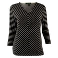 thumbnail image 3 of Women's V-Neck Chevron-Print Top-BMC-XS, 3 of 3