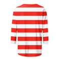 thumbnail image 5 of Htigea Striped Print T-Shirts for Women Plus Size 3/4 Sleeve Crew Neck Tees Casual Loose Top Soft Comfy Fall Blouses Red,M, 5 of 5