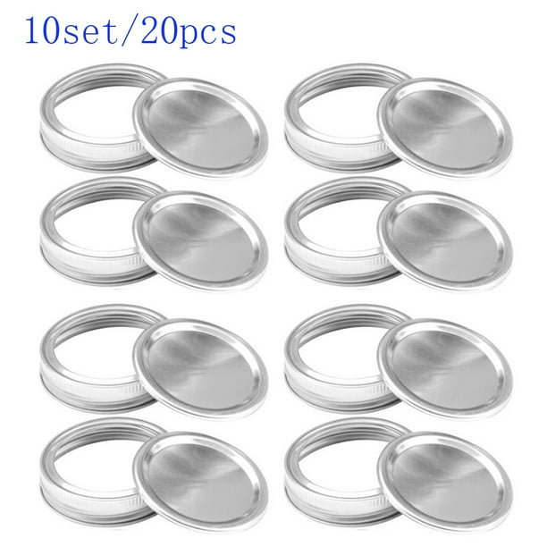 20pcs/10Set Wide Mouth Canning Lids Bands SplitType Leak Proof for