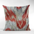 thumbnail image 4 of Plutus Velvet Glamour Red, Gray Handmade Luxury Pillow - Double sided 26" x 26", 4 of 5
