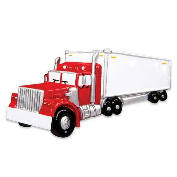 Semi Truck Tractor Trailer Personalized Christmas Ornament DO-IT-YOURSELF