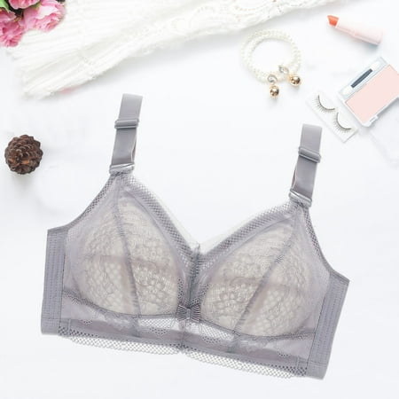 

Underwear for Women Push up Adjustable Bra Tube Top Anti Sagging Plus Size No Wire Full Cup Lift Underwear Bras for Women Grey 42D
