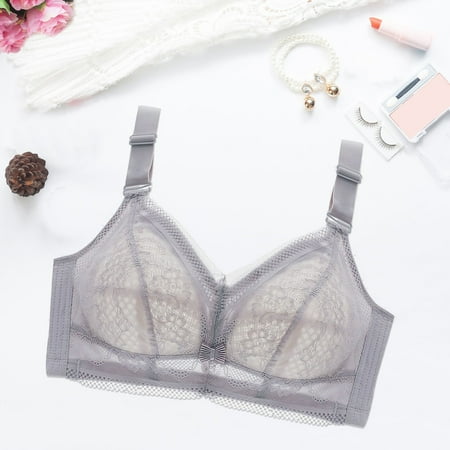 TOWED22 Bras for Women Women s Push Up Bra Plunge Deep V T Shirt Bras Padded Underwire Add One Cup Grey 34B