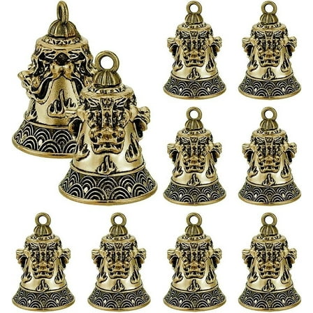 10Pcs Motorcycle Bell for Bikers Lion Good Luck Riding Bell Biker Bell Car Ring Accessories Key Chain for Luck