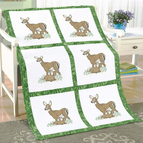 Herrschners® Mother and Fawn Quilt Blocks Stamped Cross-Stitch