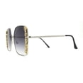 thumbnail image 3 of Womens Rhinestone Chain Jewel Trim Classical Metal Rim Butterfly Sunglasses Silver Smoke, 3 of 4
