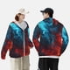thumbnail image 4 of Fotbe Red And Blue Fire Chaqueta con Protección Solar UPF 50+ para Hombre y Mujer, Camisa con Capucha y Bolsillos-XX-Large, 4 of 7