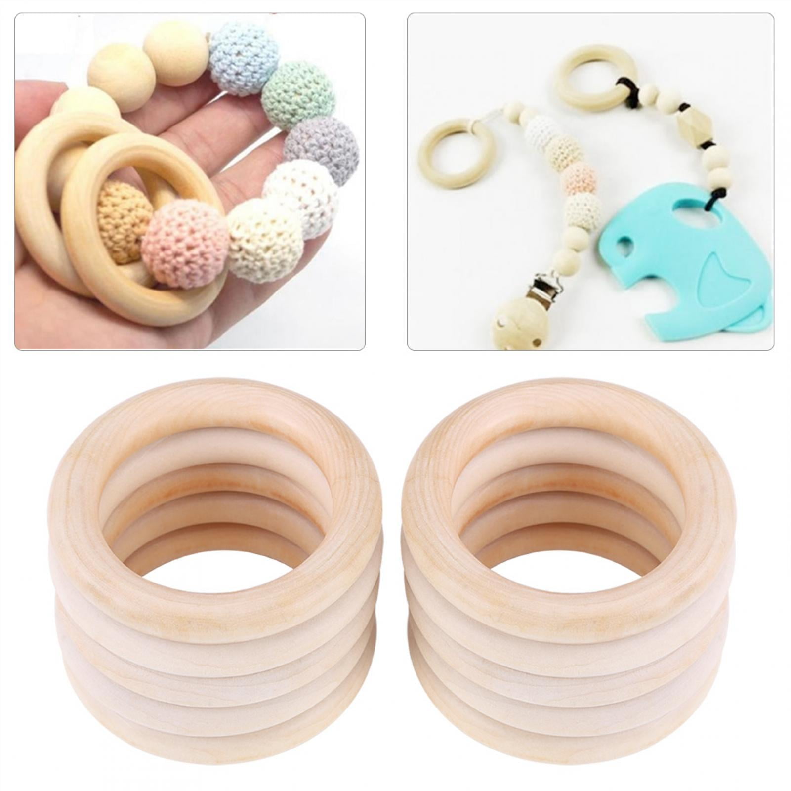 Walnut Tree - Maple Wood Teething Rings Natural Wooden Teething Ring  Handcrafted Baby Teether Plastic & Lead-Free Teething Ring Baby Teether  Toys 3 Inches Set of 2 2 Rings