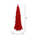 thumbnail image 2 of Vickerman 6.5' Flocked Red Pencil Fir Artificial Christmas Tree, Unlit, 2 of 4