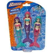 Fun Stuff Banzai Spring and Summer 3 Piece Magical Mermaid Dolls, in Assorted Colors