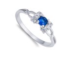 thumbnail image 4 of CHOOSE YOUR COLOR Round Blue Simulated Sapphire Infinity Knot Ring .925 Sterling Silver Band CZ Female Size 10, 4 of 4