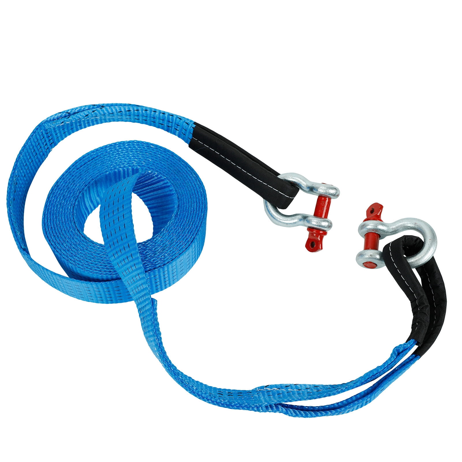 Heavy Duty Recovery Tow Rope Strap w/ D-Ring Hook 20000 LB Capacity 2" X 20'