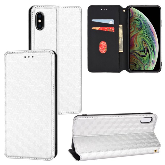 iPhone X/TP Étui, Portefeuille Magnétique en Cuir PU Couverture Rabattable Porte-Cartes pour iPhone X/TP