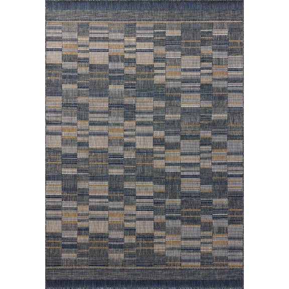 Loloi Birch Denim / Gold 5' x 7'-3" Indoor/Outdoor Area Rug