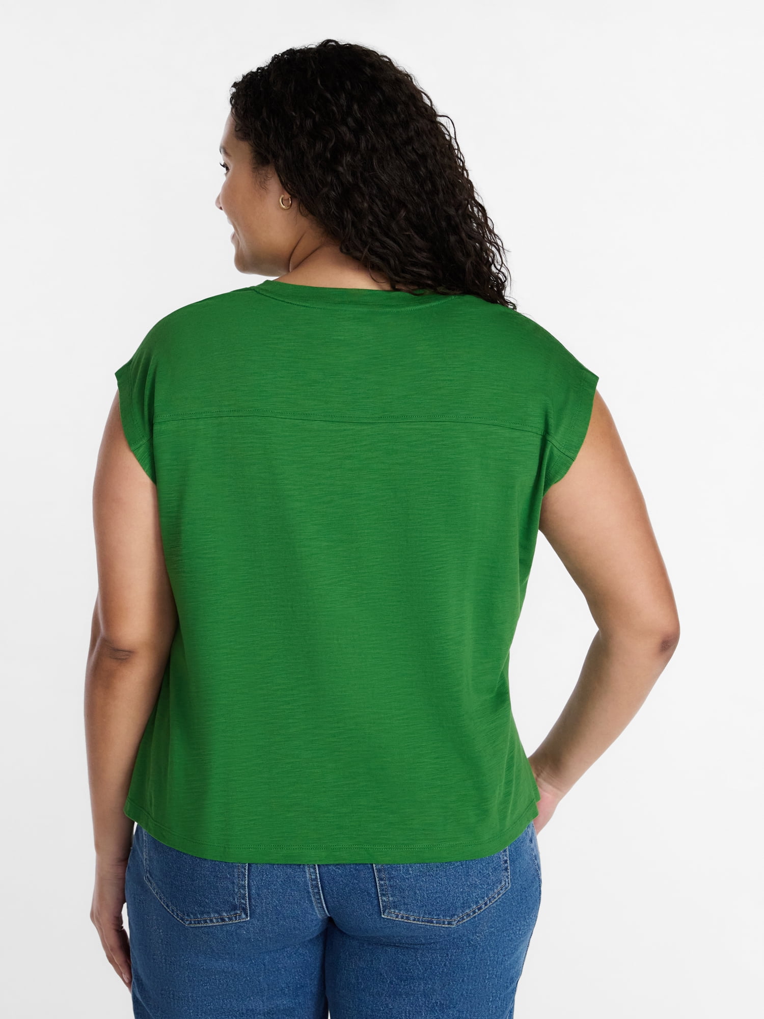 Terra & Sky Women’s Plus Side Tie Dolman Tee, Size 0X-5X