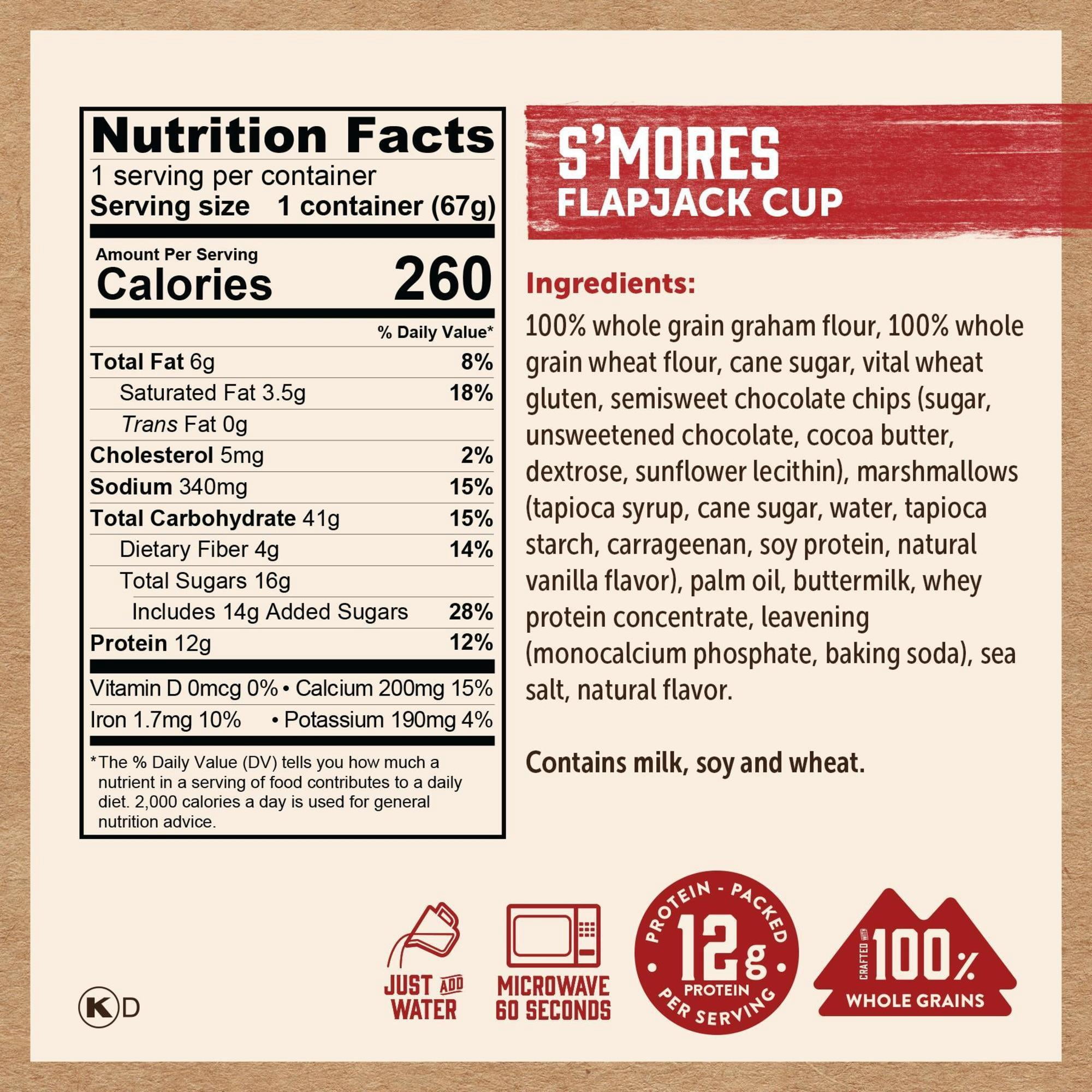 (2 pack) Kodiak Protein-Packed S'mores Pancake Cup, 2.36 oz