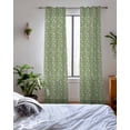 thumbnail image 3 of Sage Green Floral Sheer Curtains 84 Inch Length 2 Panels Set for Living Room/Bedroom, Spring Flowers Kitchen Curtains with Grommet Semi-Sheer Curtains Drapes Voile Window Treatments 42"x84"x2, 3 of 7