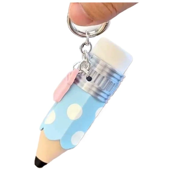 Cute Click Fidget Toy Pencil Keychain & Practical Writing Pen (Blue)