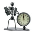 thumbnail image 2 of Classic Vintage Old Fashion Iron Art Musician Clock Figure Ornament for Home Office Desk Decoration Gift, 2 of 5