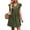 Army Green, variant on Summer Women's Short Sleeve Mini A-Line Dress Solid Color V Neck Loose A Line Out Wear