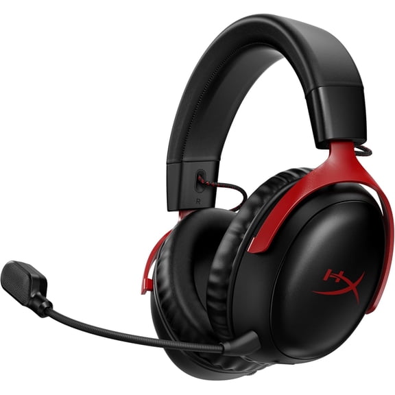 HyperX Cloud III Wireless - Gaming Headset, Black, Red