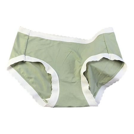 

Women s Traceless Briefs Solid Color White edge Medium Waist Briefs Comfortable Breathable Elastic Panties