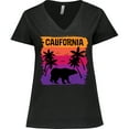 thumbnail image 3 of Inktastic California Sunset Vacation Beach Women's Plus Size V-Neck T-Shirt, 3 of 5