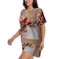 thumbnail image 2 of Lsque Coffee Beans Chocolate Splash Women's Short-Sleeved Pajama Set - 2 Piece Soft and Lightweight Sleepwear Set-3X-Large, 2 of 9