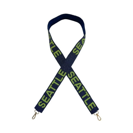Seattle Blue Beaded Purse Strap Green Letters 49 Length Pro Football Stadium Approved Clear Bag Sea Hawks Gold Hardware Sports Division West