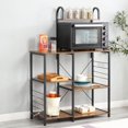thumbnail image 3 of Somdot Baker's Rack 35.4 Inch 3 Tier and 4 Tier Microwave Stand, Rustic Brown, 3 of 10